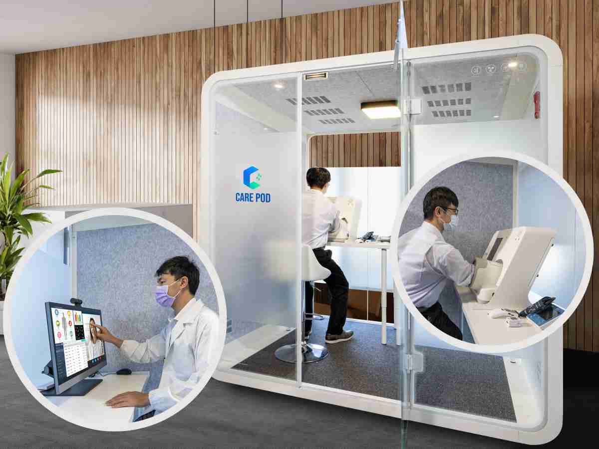 达擎于医疗科技展中展出＂远距诊疗舱＂，，，，以因应医疗数字化及社会高龄化趋势下、、复诊及慢性病患等族群对于远距看诊需求逐渐升高所推出的创新整合方案。。。多功能合一、、高隐私性的远距诊疗舱可根据病患端与医师端的不同需求，，提供弹性化及客制化功能，，节省医生和病患的精力及时间